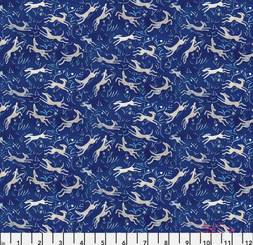 Chasing Rabbits in Azul by Adam Trest for FreeSpirit Fabrics