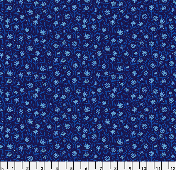 Fields of Flowers in Azul by Adam Trest for FreeSpirit Fabrics