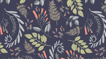 Foxtail Forest Fern Bouguet in Navy by Dear Stella Designs