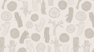 Foxtail Forest Woodcut in Tan by Dear Stella