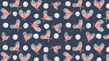 Moon Garden Flying Moths in Night by Dear Stella