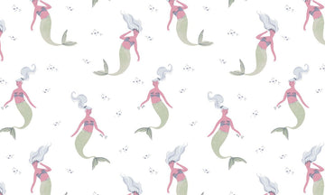 Into the Reef Sea Sirens on White by Dear Stella