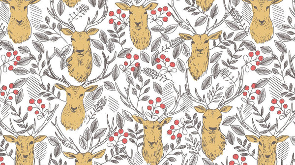 Timerland Stags on White by Dear Stella