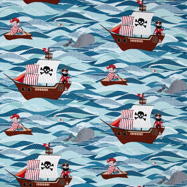 Pirate Ships in Blue by The Henley Studio