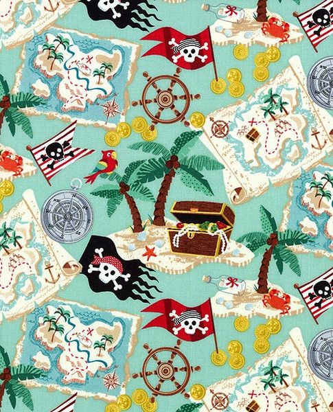 Pirates Treasure Maps in Green by The Henley Studio