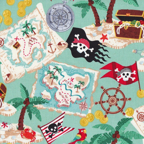 Pirates Treasure Maps in Green by The Henley Studio