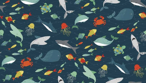 Pirates Fishes in Blue by The Henley Studio