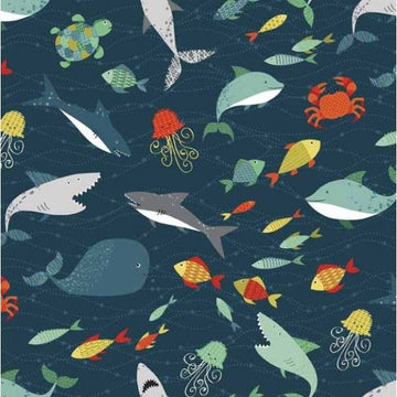 Pirates Fishes in Blue by The Henley Studio