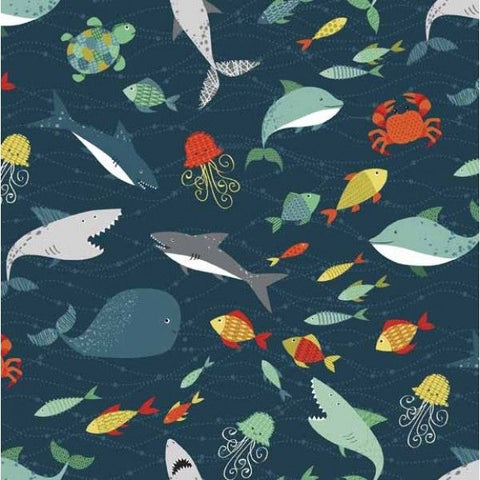 Pirates Fishes in Blue by The Henley Studio