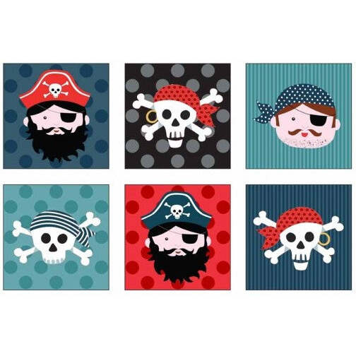 Pirates Labels 35.5 inch Panel by The Henley Studio for Makower UK TP-1675-1