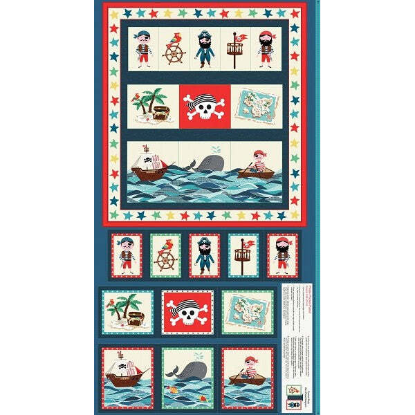Pirates Pocket 23.5 inch Panel by The Henley Studio for Makower UK TP-1676-1