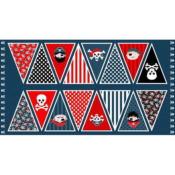 Pirates Bunting 23.5 inch Panel by The Henley Studio for Makower UK TP-1677-1
