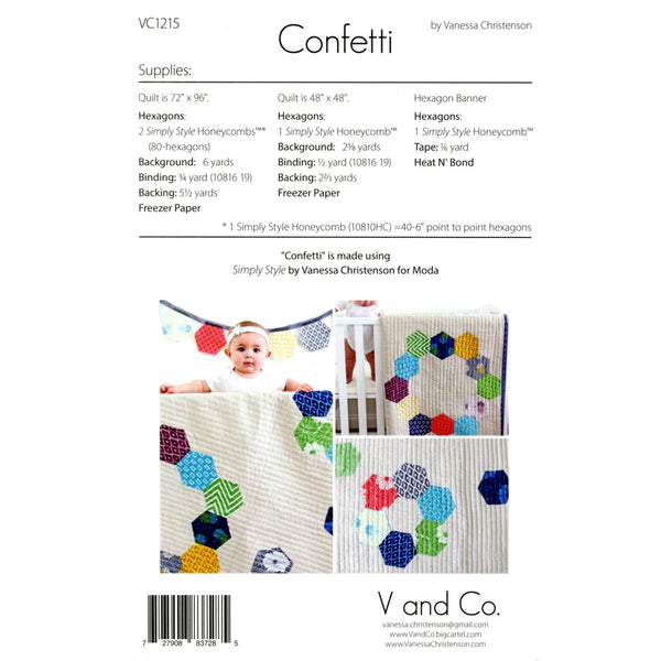 Confetti Quilt Pattern by Vanessa Christenson for V and Co. back cover VC1215