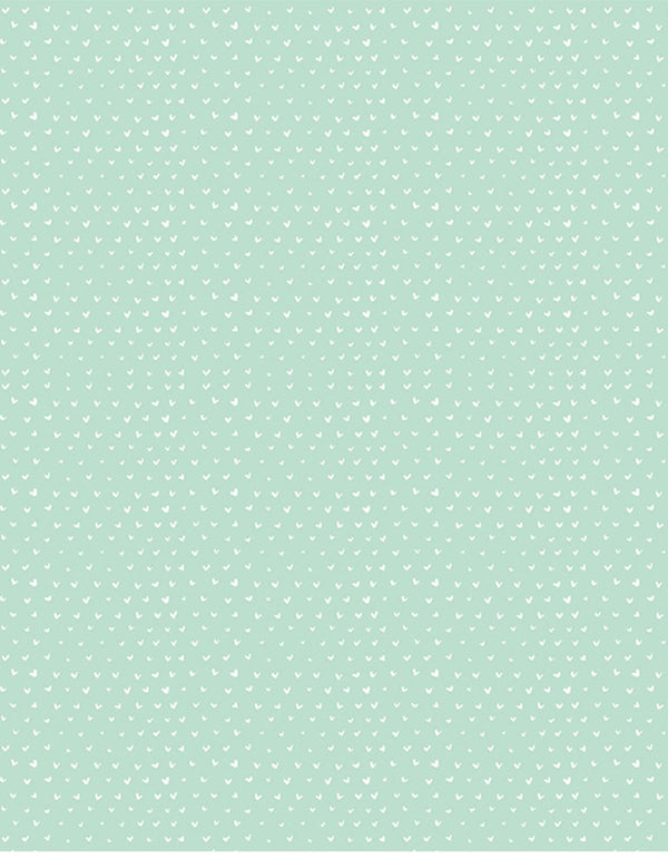 Dress Me Playground Hearts on Mint by Dear Stella Fabrics