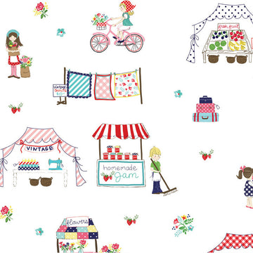 Vintage Market Main on White by Tasha Noel for Riley Blake Designs C4560-WHITE