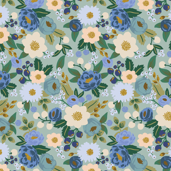 Vintage Garden Vintage Blossom in Mint Metallic by Rifle Paper Co