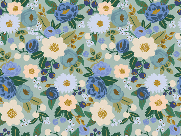 Vintage Garden Vintage Blossom in Mint Metallic by Rifle Paper Co