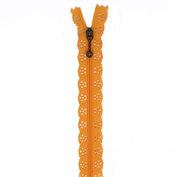 12" Lace Zipper in Orange