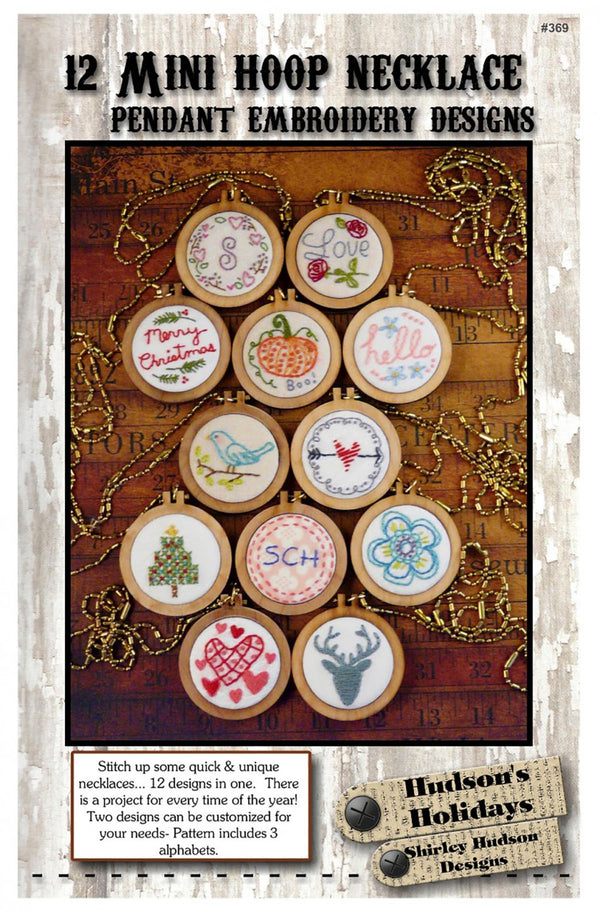 12 Mini Hexies Embroidery Pendant Designs