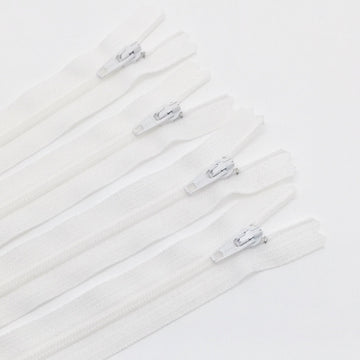 14" Zipper in Marshmallow by Atkinson Designs
