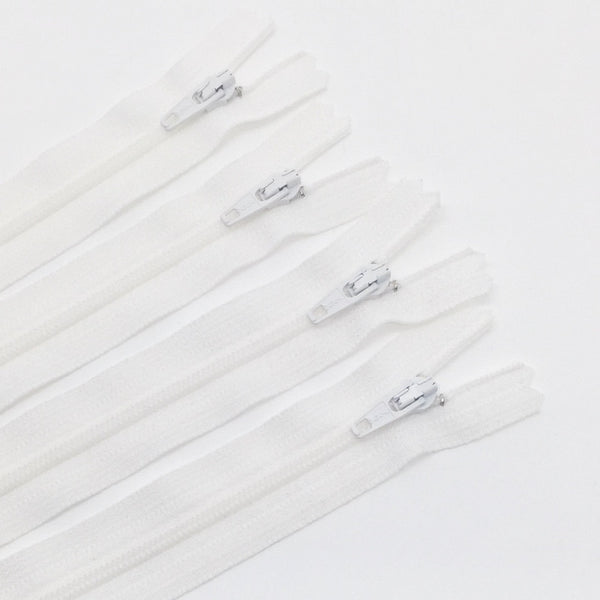 14" Zipper in Marshmallow by Atkinson Designs