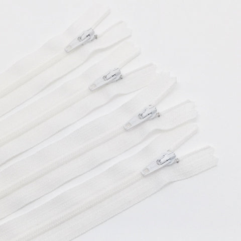 14" Zipper in Marshmallow by Atkinson Designs