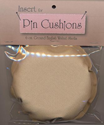 Pincushion Insert Round with Crushed Walnuts