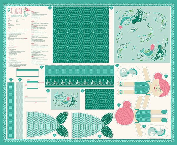 Coral Queen Of the Sea Doll Panel