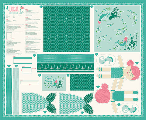 Coral Queen Of the Sea Doll Panel