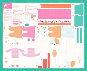 Spring Bunny Fun Panel in Multi by Stacy Iset Hsu for Moda Fabrics