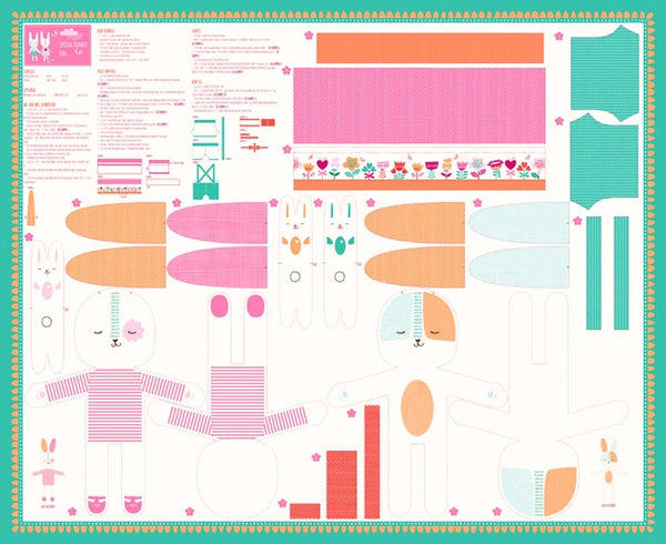 Spring Bunny Fun Panel in Multi by Stacy Iset Hsu for Moda Fabrics