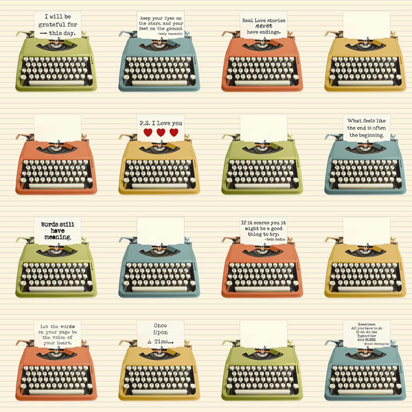 Letterpress Typewriters 23.5" Panel