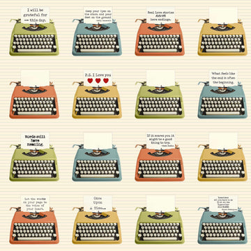 Letterpress Typewriters 23.5" Panel