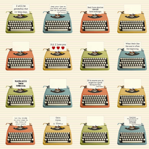 Letterpress Typewriters 23.5" Panel