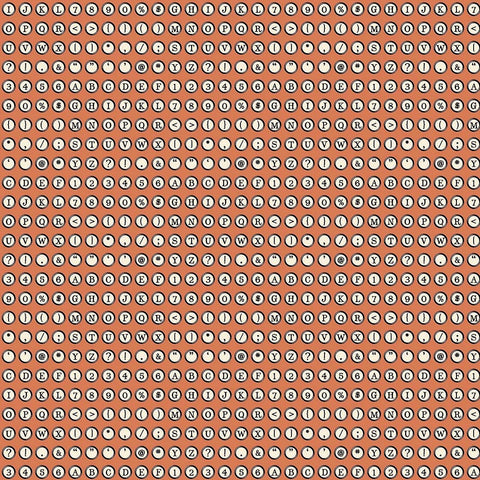 Typewriter Keys on Orange
