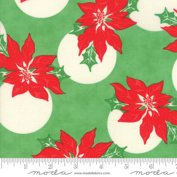 Swell Christmas Poinsettia Polka Dot Light Green