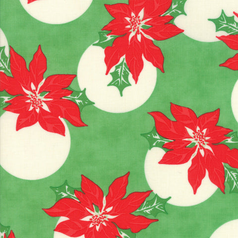 Swell Christmas Poinsettia Polka Dot Light Green