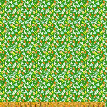 Lucky Rabbit Calico in Green by Heather Ross 37027A-6
