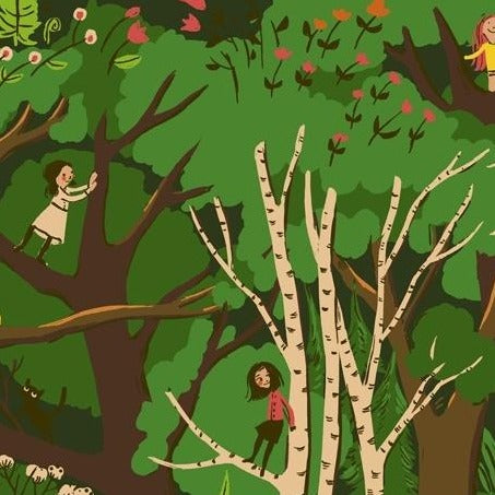 20th Anniversary Climbing Trees in Green by Heather Ross 40927A-2