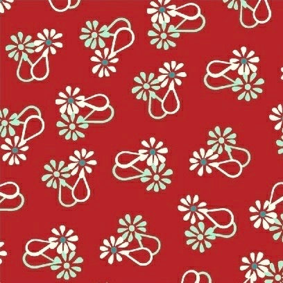 Hello Jane Loop Flower on Red