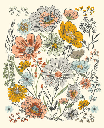 Woodland And Wildflowers Florals in cream by Fancy That Design House Co 45588-11
