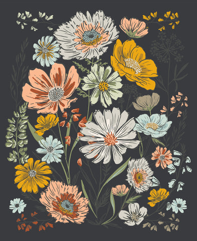 Woodland And Wildflowers Florals in charcoal by Fancy That Design House Co 45588-19