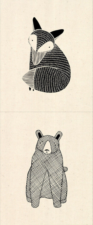 Thicket Critter Project Half Panel on Natural by Gingiber