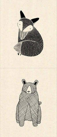 Thicket Critter Project Half Panel on Natural by Gingiber