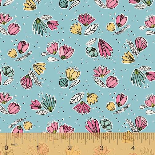 Catnip Small Floral Aqua