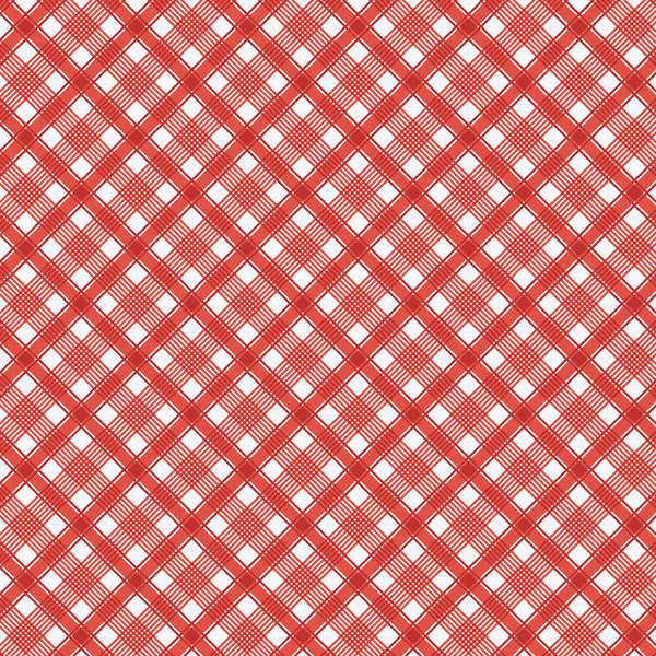 Backyard Blooms Plaid in Red by Allison Harris 51824-7