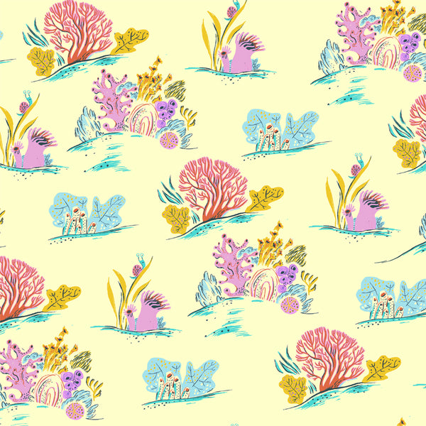 Malibu Coral  in Blue by Heather Ross 52147-10