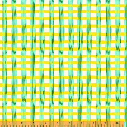Lucky Rabbit Painted Plaid in Yellow by Heather Ross 53245-8
