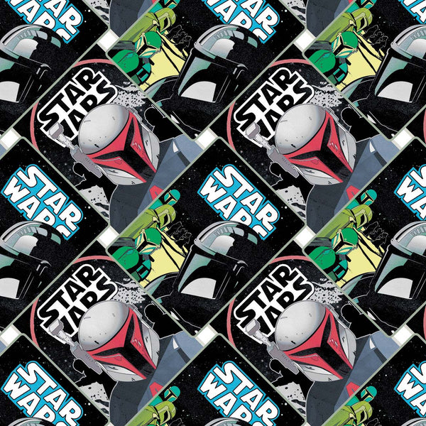 Star Wars Fabric Mando Poster Collage in Green by Camelot Design Studio 73800212-01