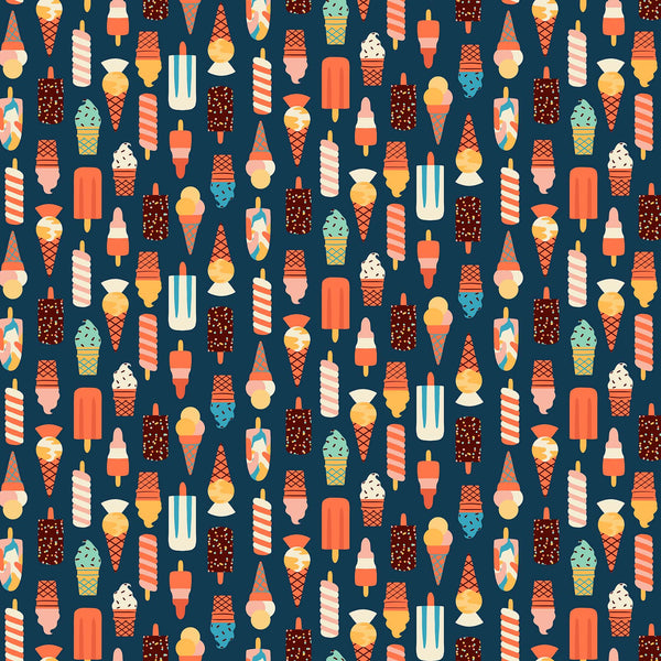 Simple Pleasures Ice Creams in Navy by Naomi Wilkinson 90310-49